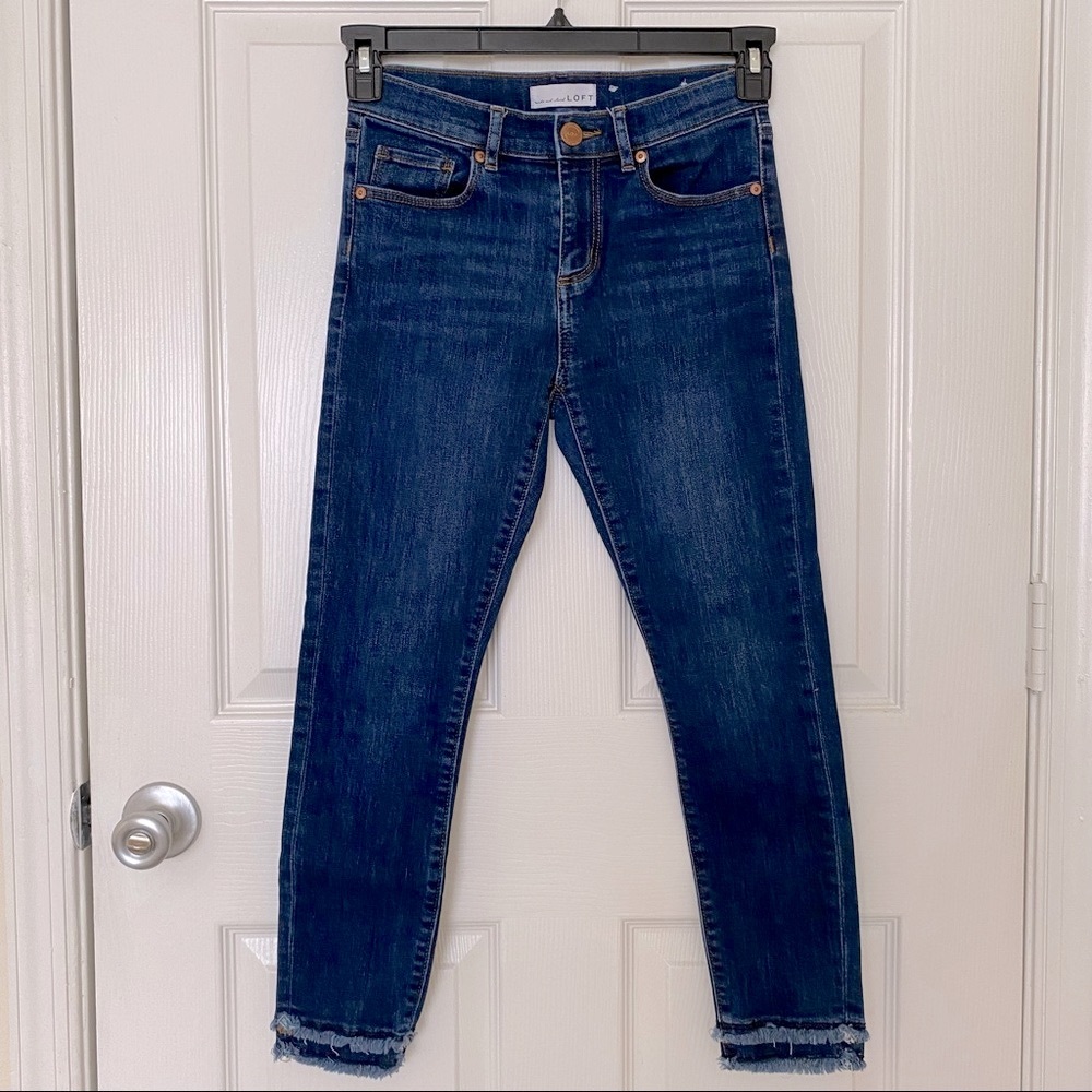 LOFT Women’s Modern Skinny Jeans with Double Frayed Hem
